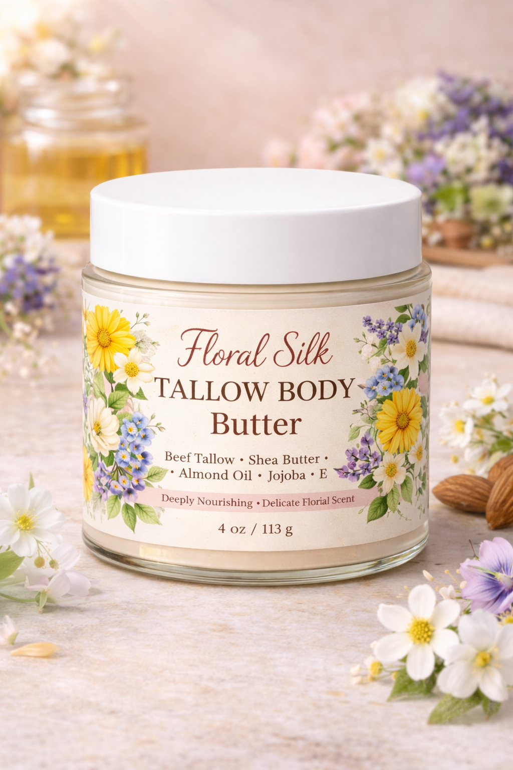 Floral Silk Tallow Body Butter
