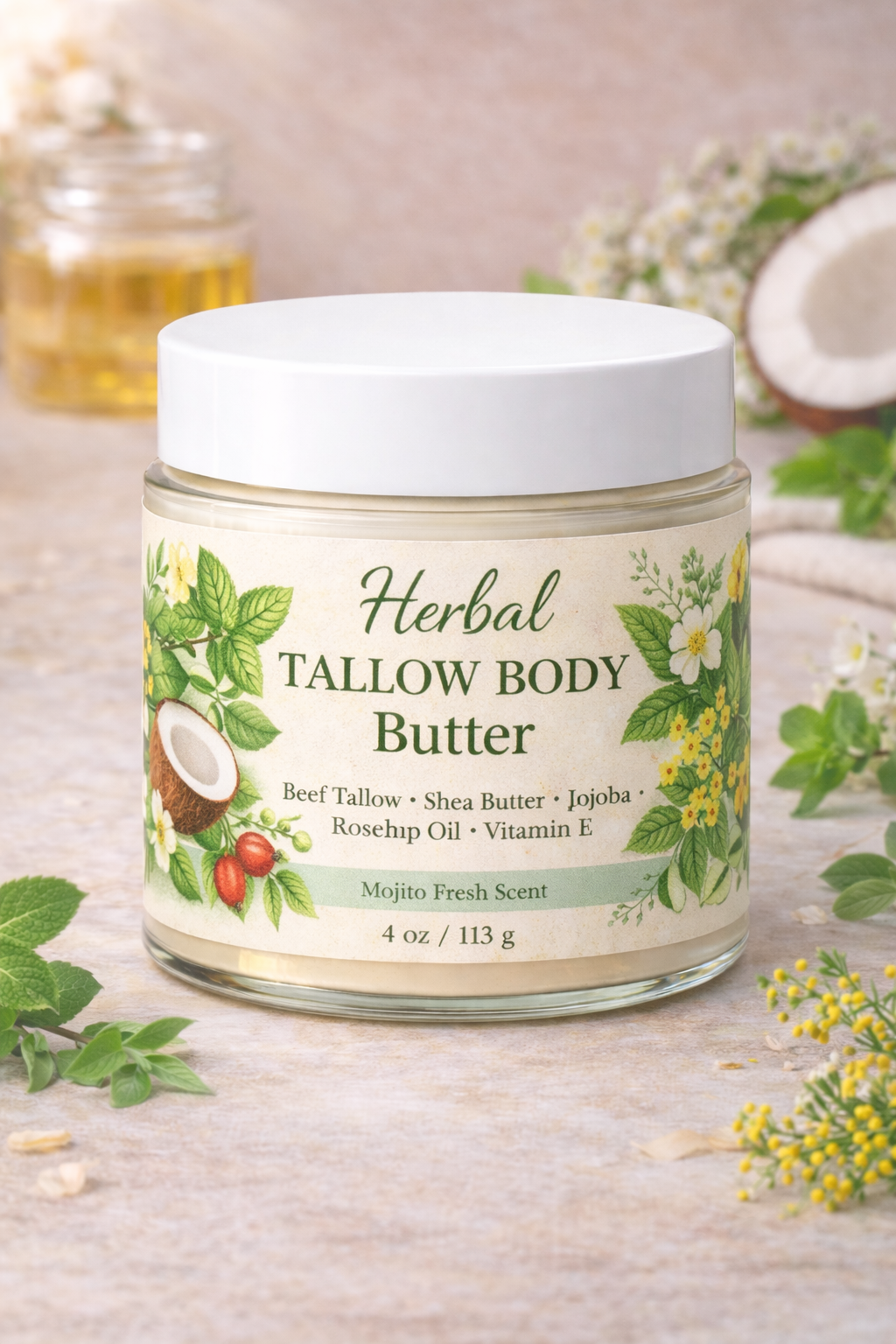 Herbal Tallow Body Butter – Mojito Fresh