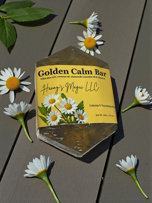 Golden Calm Bar – Chamomile & Calendula Soap for Sensitive Skin