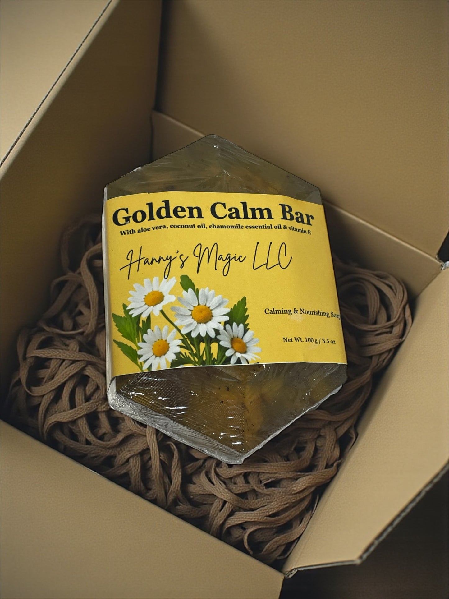Golden Calm Bar – Chamomile & Calendula Soap for Sensitive Skin