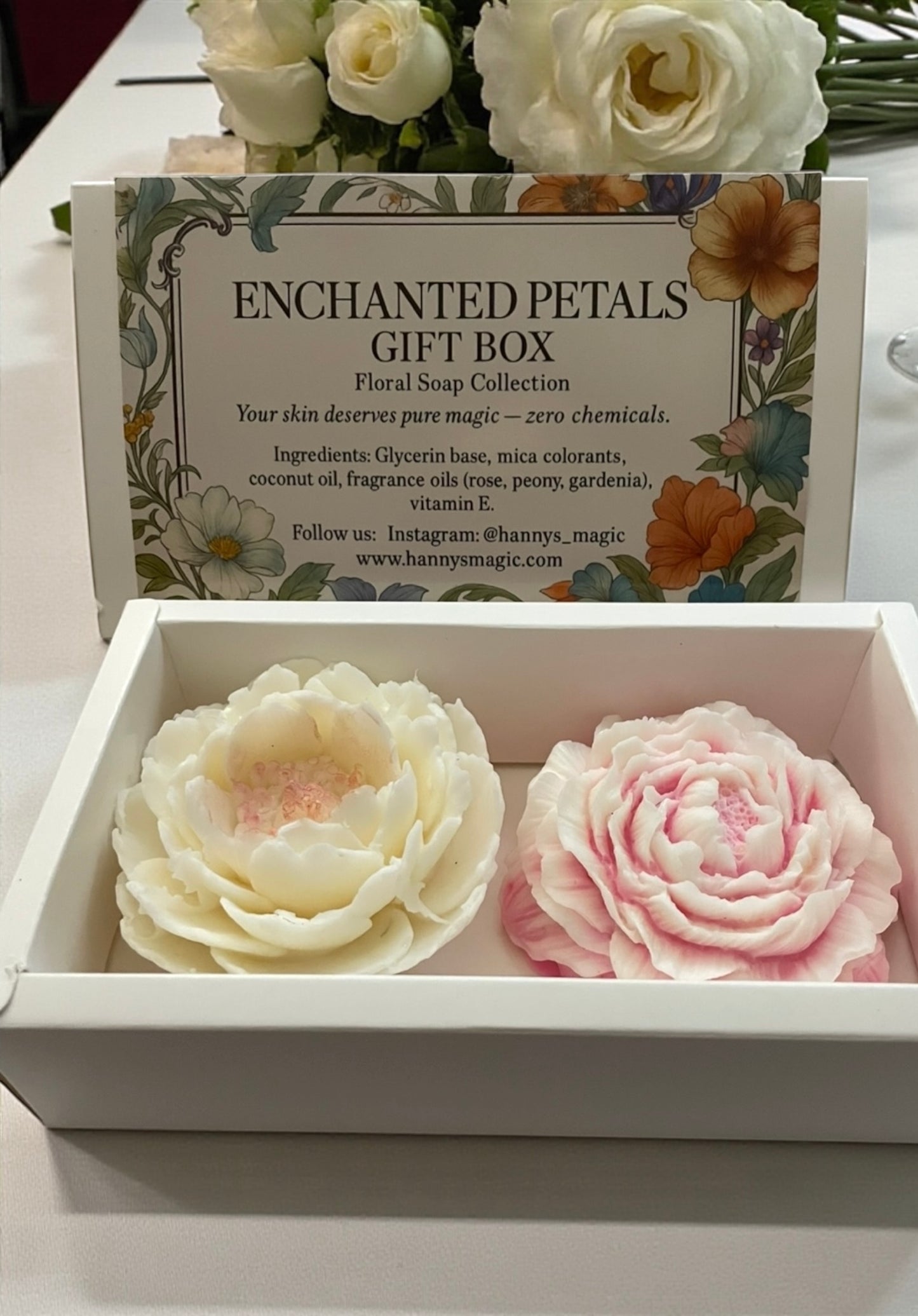 Enchanted Petals Gift Box — Floral Soap Duo