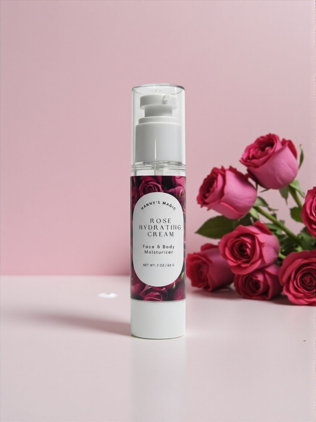 Rose Hydrating Cream – Natural Face & Body Moisturizer for Dry & Sensitive Skin (2 oz)