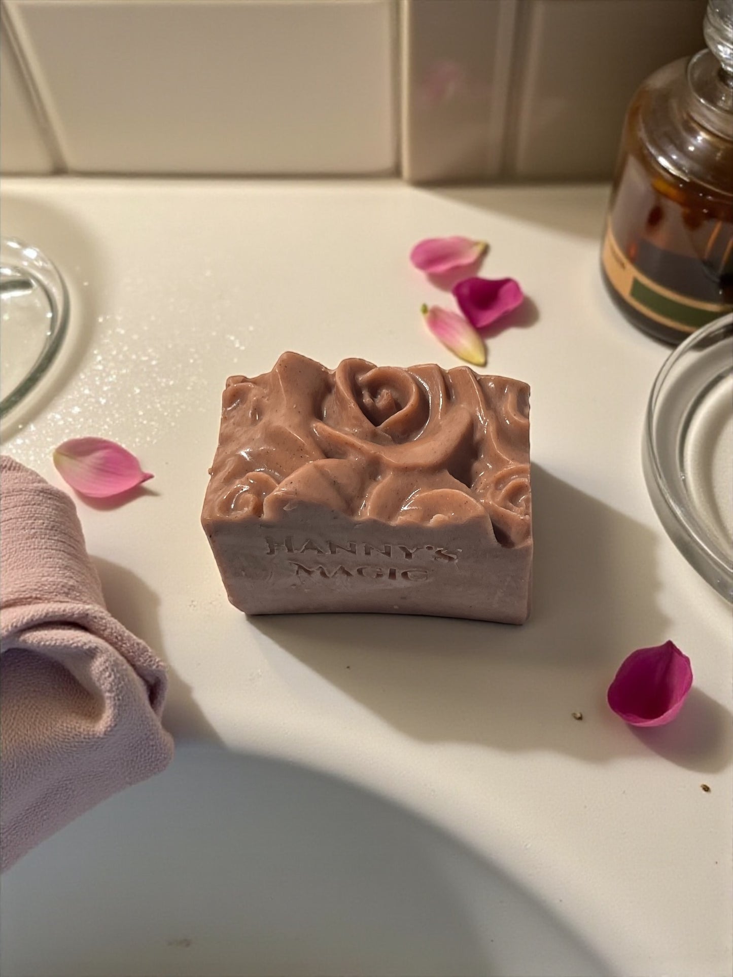Pink Opal Gem Soap | Handmade Rosehip Bar | Natural Glow & Renewal | Hanny’s Magic