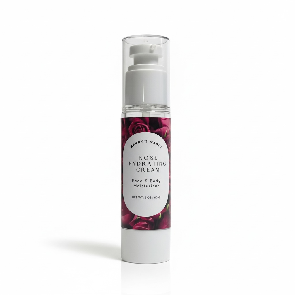 Rose Hydrating Cream – Natural Face & Body Moisturizer for Dry & Sensitive Skin (2 oz)