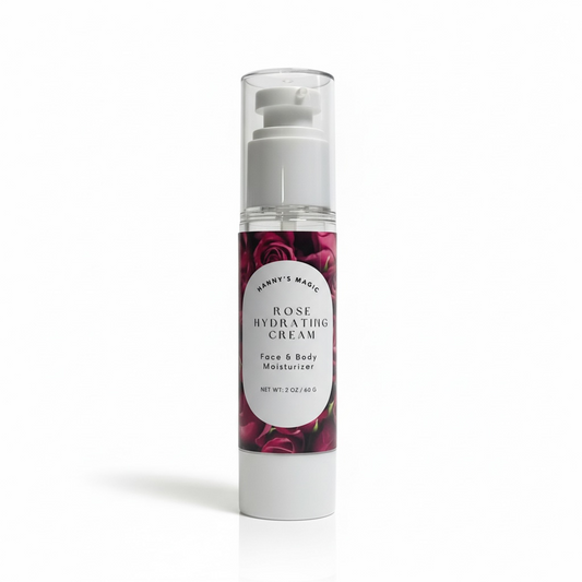 Rose Hydrating Cream – Natural Face & Body Moisturizer for Dry & Sensitive Skin (2 oz)