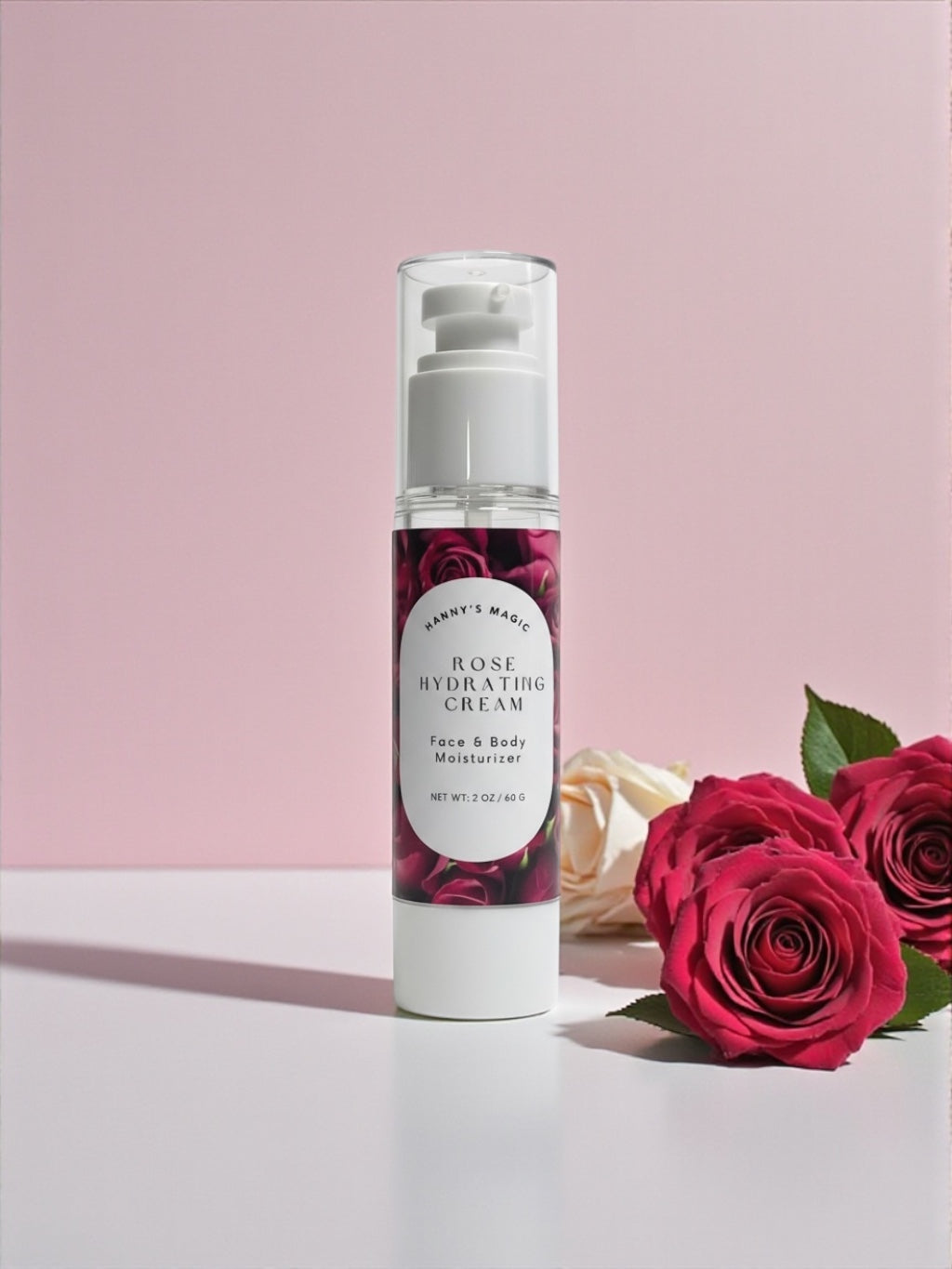Rose Hydrating Cream – Natural Face & Body Moisturizer for Dry & Sensitive Skin (2 oz)