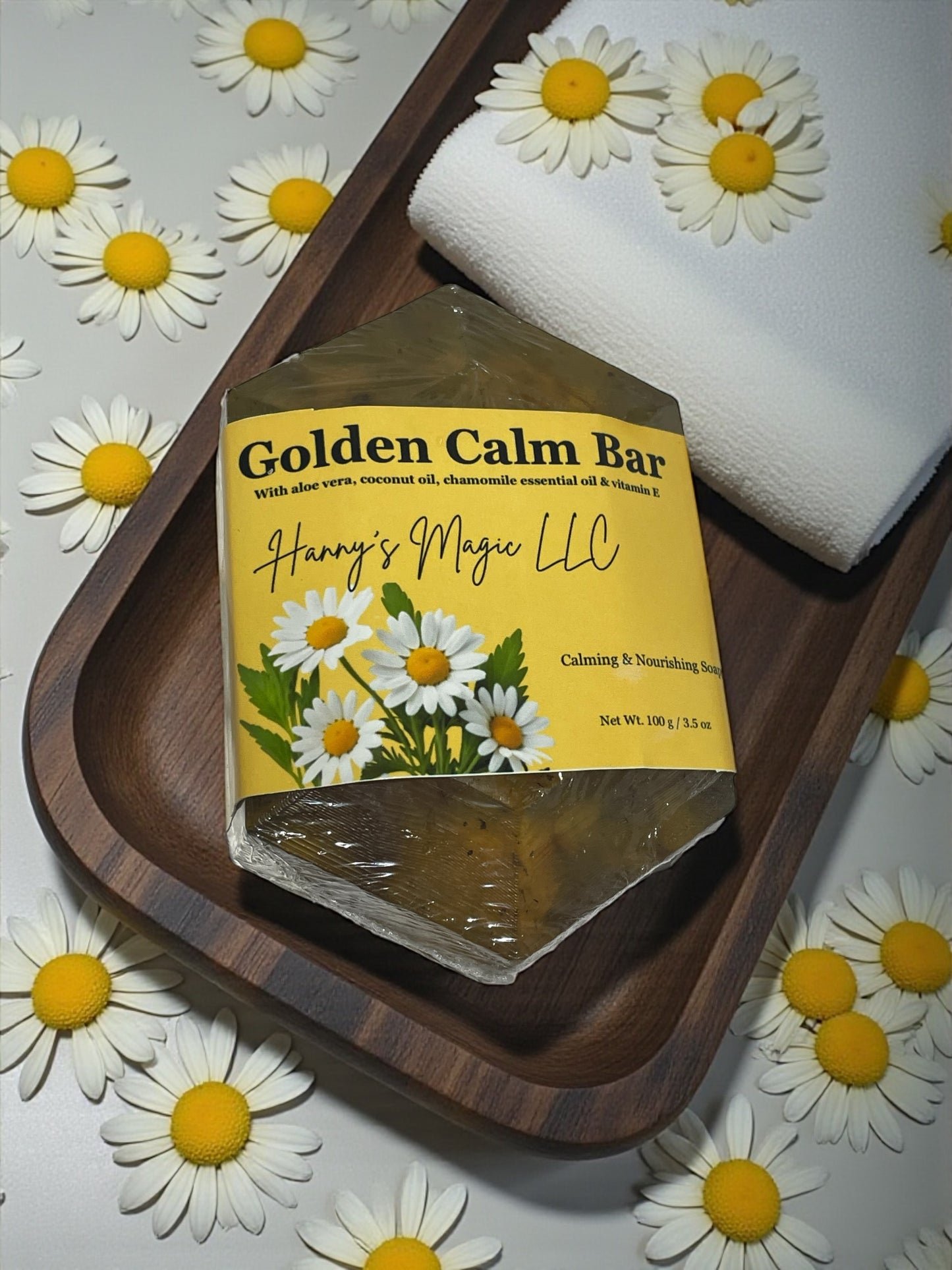 Golden Calm Bar – Chamomile & Calendula Soap for Sensitive Skin