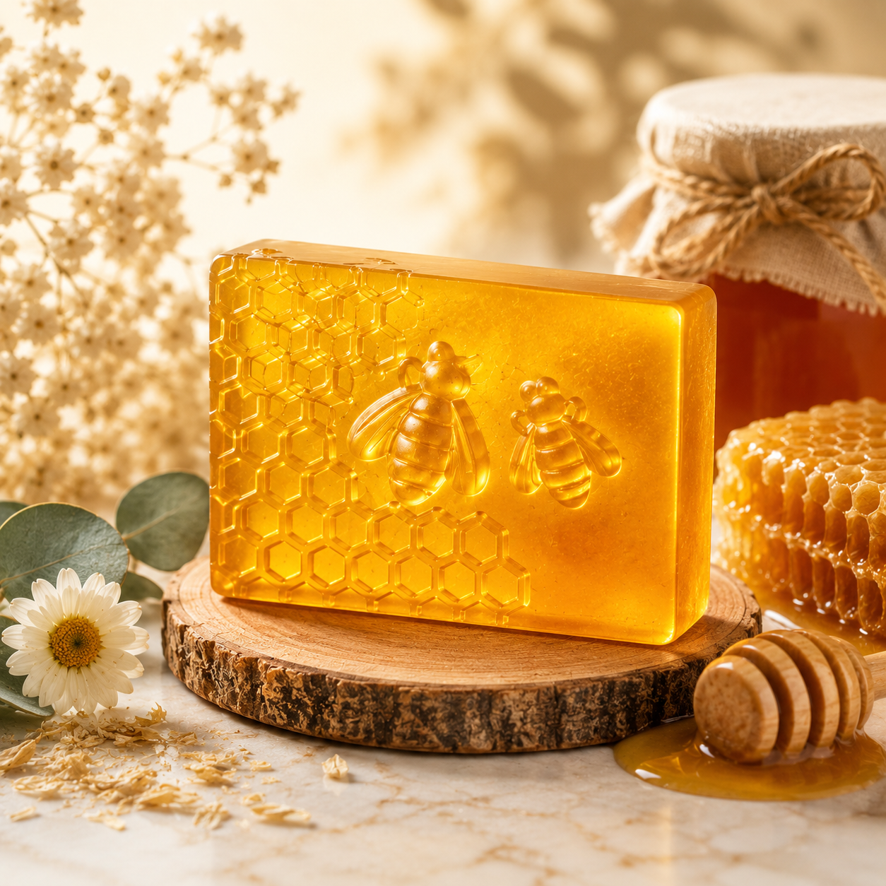 Honey Celestial Bar – Natural Moisturizing Soap with Almond Oil & Vitamin E | Handmade Honey Soap for Sensitive Skin