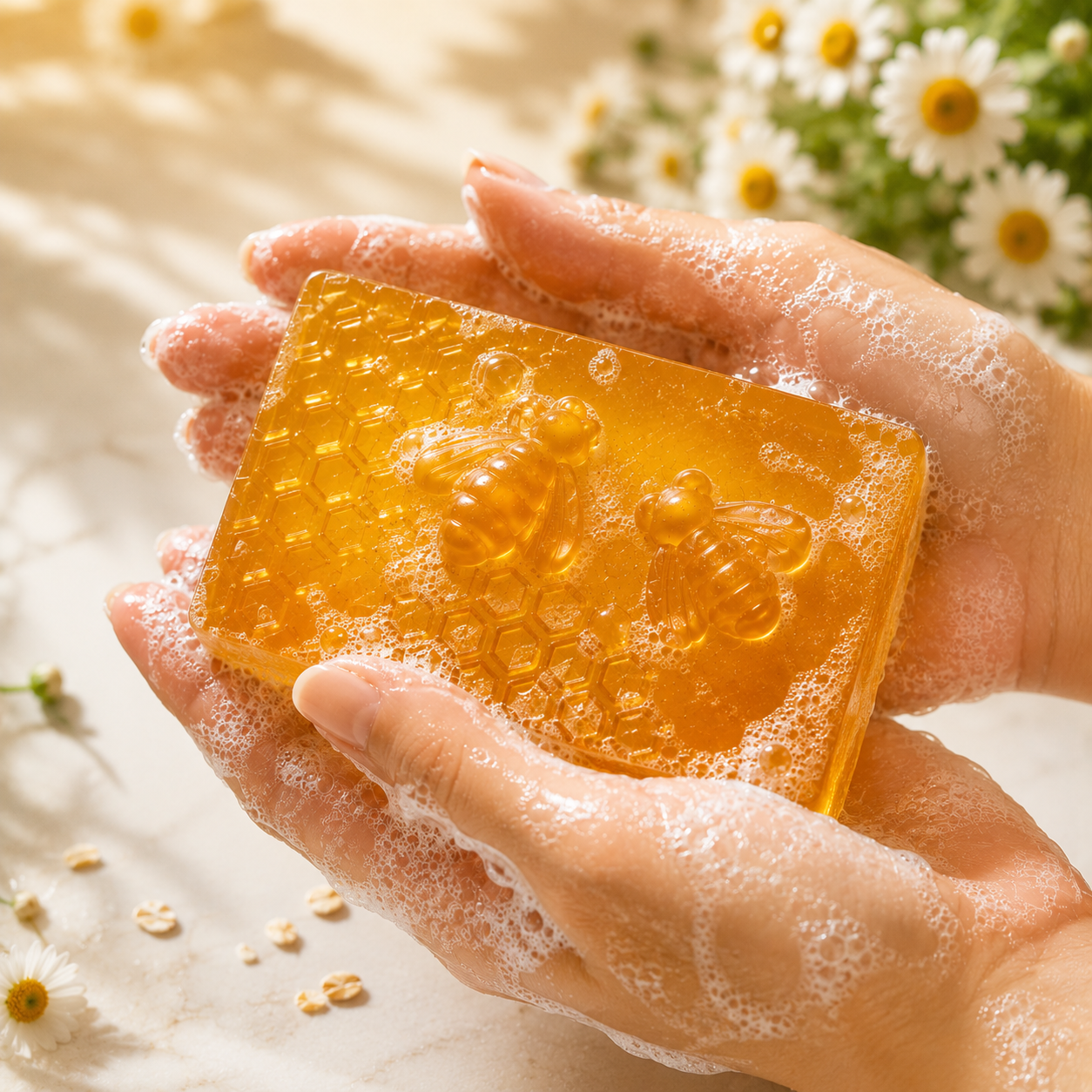 Honey Celestial Bar – Natural Moisturizing Soap with Almond Oil & Vitamin E | Handmade Honey Soap for Sensitive Skin